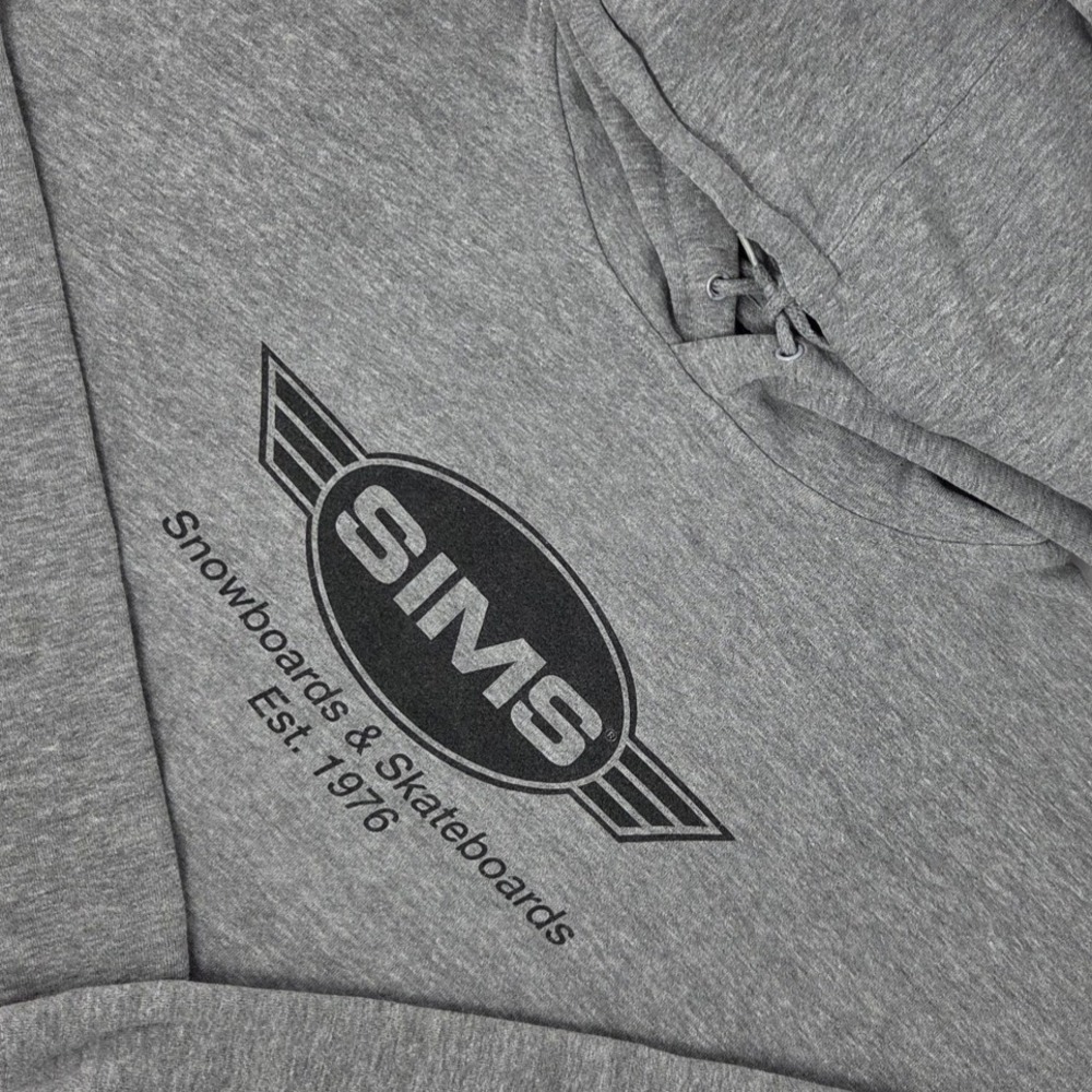 VINTAGE 90s 00s Sims Boards Snowboard Hoodie Pullover Gray Measures Size‎ XL